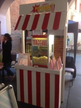 Our Stylish Popcorn Stand Girls Birthday Party Games, Hot Dog Roller, Popcorn Stand, Apple Popcorn, Popcorn Cart, Candy Stand, Circus Wedding, Homemade Popcorn, Popcorn Party