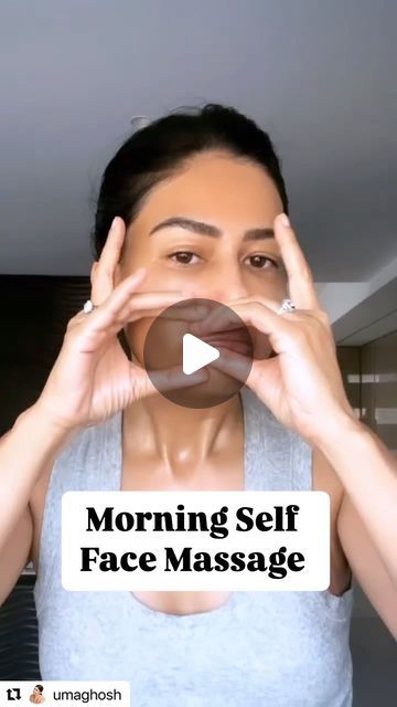 Uma Ghosh | Holistic Beauty Educator on Instagram: "Follow along, but slow down and take your time.  I wanted to pack in as much as possible in this video.   As you all know how much I love a good face massage. This not only lifts my face but also my spirit.   Try it 😊" Face Sculpting Massage With Hands, Self Face Massage, Face Yoga Exercises Video, Face Massage Benefits, Japanese Face Massage, Massage For Face, Face Lifting Massage, Face Massages, Face Massage Video