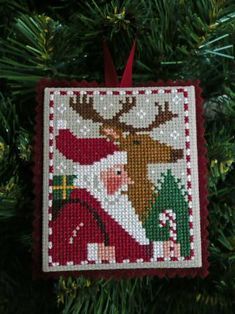 Cross Stitch Finishes, Cross Stitch Tutorial, Xmas Cross Stitch, Just Cross Stitch, Winter Cross Stitch, Cross Stitch Christmas Ornaments, Cross Stitch Finishing, Stitch Tutorial, Ornament Tutorial