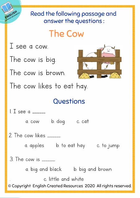 Kindergarten Reading Comprehension Part 1 Reading Worksheets For Kindergarten, Kindergarten Reading Lessons, Kindergarten Reading Comprehension, Comprehension Kindergarten, Grade 1 Reading, Reading Comprehension For Kids, Reading Comprehension Kindergarten, Writing Lesson Plans, Reading Lesson Plans