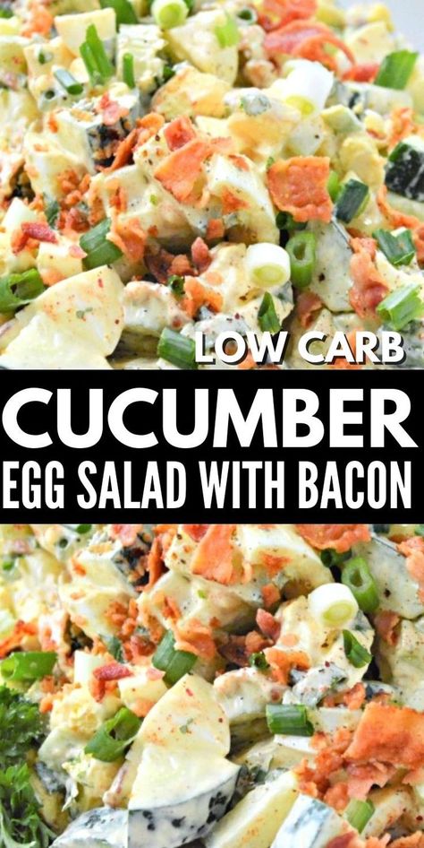 Cucumber Egg Salad, Egg Salad With Bacon, Orzo Skillet, Egg Salad Recipe Easy, Mediterranean Orzo, Fresh Salad Recipes, Low Carb Salad, Egg Salad Recipe, Cucumber Recipes Salad