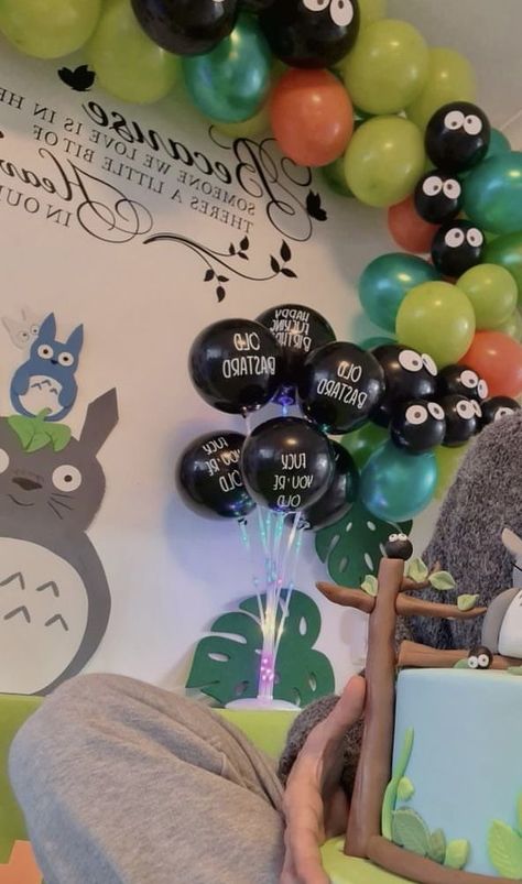 Ghibli Theme Birthday, Gibli Studio Party, Studio Ghibli Gender Reveal, Totoro Decorations Party, Ponyo Studio Ghibli Birthday Party, Studio Ghibli First Birthday, Gibli Studio Birthday Party, Studio Ghibli Birthday Party Decor, Studio Ghibli Birthday Party Ideas