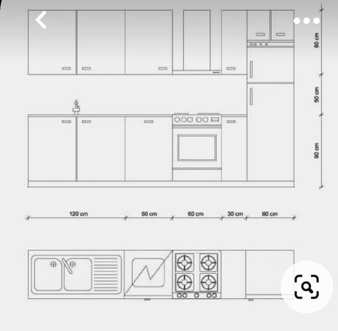 Kitchen Height Dimensions, Kitchen Interior Plan Drawing, Kitchen Plan And Elevation, Kitchen Section Drawing, Kitchen Design Dimensions, Kitchen Layout Drawing, Gallery Kitchen Layout, Section Kitchen, Kitchen Plans Layout