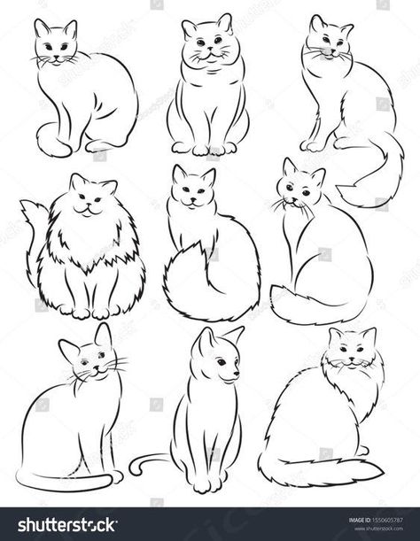 Find Cat Line Drawing stock images in HD and millions of other royalty-free stock photos, illustrations and vectors in the Shutterstock collection. Thousands of new, high-quality pictures added every day.
 ... daha fazla Fluffy Cat Silhouette Tattoo, Cute Cat Outline Drawing, Fluffy Cat Line Drawing, Cat Line Drawing Simple, Fluffy Cat Outline, Cat Single Line Drawing, Cat Drawing Lineart, Cat Line Drawing Tattoo, Vet Mural