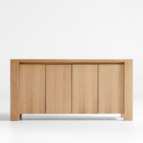 Terra Natural Oak Sideboard + Reviews | Crate & Barrel | Crate & Barrel Flat Front Door, White Oak Sideboard, Oak Storage Bench, Solid Wood Sideboard, Large Sideboard, White Oak Wood, Oak Sideboard, Teak Sideboard, Wood Sideboard