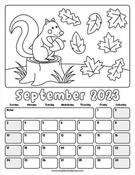 2023 Coloring Calendar, Teaching Spelling Words, Printable Meal Planner Monthly, Kindergarten Calendar, Free Blank Calendar, Free Printable Monthly Planner, Calendar Worksheets, Calendar For Kids, Calendar Activities