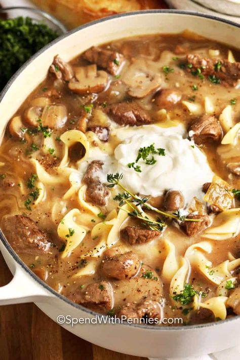 Beef Stroganoff Soup, Stroganoff Soup, Homemade Beef Stroganoff, Homemade Beef, Beef Stroganoff, Slow Cooker Soup, Soup And Sandwich, Easy Soups, Easy Soup Recipes