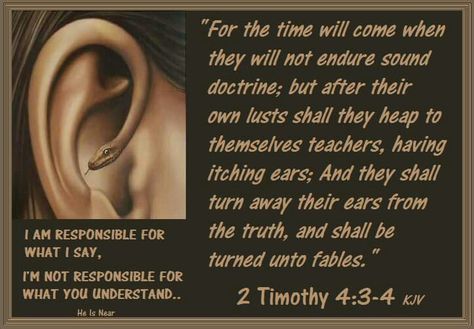 ♡† 2 Timothy 4:3-4 1 Timothy 2, King James Bible Verses, Ephesians 1, Gospel Message, Kjv Bible, Jesus Is Coming, 1 Timothy, Christian Pins, Words Of Life