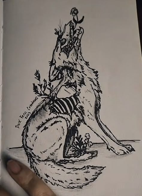 Page Filling Drawings, Wolf Skeleton Drawing, Wolf Skeleton Tattoo, Fox Skeleton Tattoo, Elk Skull Drawing, Wendigo Tattoo, Wolf Skull Tattoo, Fox Skeleton, Coyote Tattoo