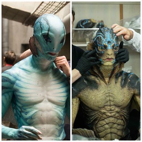 Which is your favorite character and why? . Left: Abraham Sapien from Guillermo del Toro's Hellboy. Special Effects by @spectralmotion. . Right: The Amphibian Man from Guillermo del Toro's The Shape of Water (2017). Special effects by @legacyeffects. Both characters played by the amazing suit performer @actordougjones. . @realgdt #hellboy #abesapien #amphibianman #shapeofwater #guillermodeltoro #dougjones #specialeffects #sfx #fx #suitperformer #meninsuit #character #characters #practicaleffects Guillermo Del Toro Art, Abe Sapien, Shape Of Water, Doug Jones, Man Drawing, The Shape Of Water, Fish Man, Black Lagoon, Dark Horse Comics