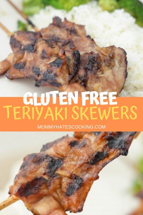 Make the best #GlutenFree dinner with this Gluten-Free Chicken Teriyaki Skewers. This is a great recipe to make on the grill for a crowd or just for your family! #Grilled #GrillingRecipe #Cookout Grill For A Crowd, Teriyaki Skewers, Mac And Cheese Creamy, Baked Drumsticks, Teriyaki Chicken Skewers, Easy Teriyaki Chicken, Gluten Free Lasagna, Gluten Free Meal Plan, Grilled Foods