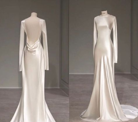 Elegant Satin Wedding Dress, Danielle Frankel, Edgy Wedding, Wedding Dress Brands, Silk Wedding Dress, Dress Design Sketches, Prom Dress Inspiration, Instagram Wedding, Satin Wedding Dress