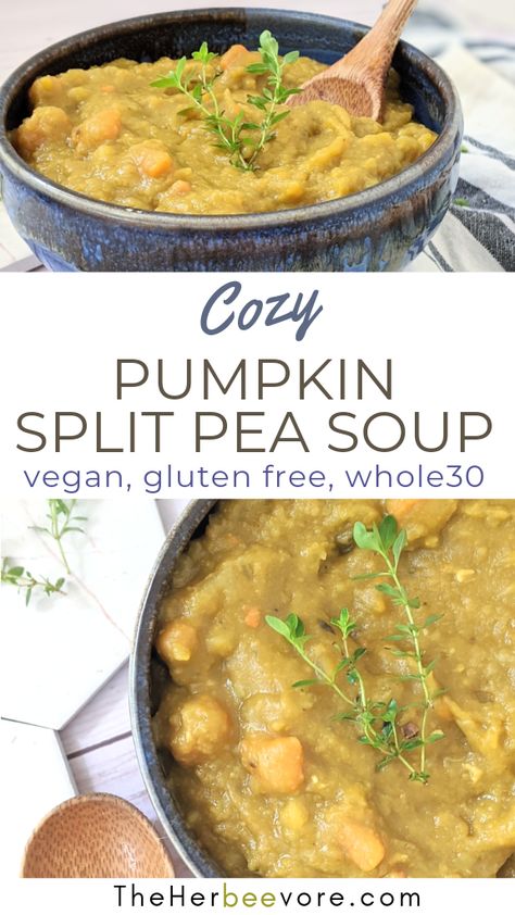 Whole 30 Approved Foods, Lentil Soups, Pea Soup Recipe, Split Pea Soup Recipe, Easy Whole 30 Recipes, Split Peas, Pumpkin Soup Recipe, Whole 30 Approved, Savory Herb