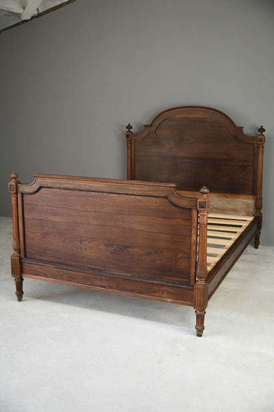 Brown Wood Bed Frame, French Bed Frame, Dark Wood Bed Frame, Wood Headboards, Antique Bed Frame, Bed Antique, Dark Wood Bed, Vintage Bed Frame, Old Bed Frames