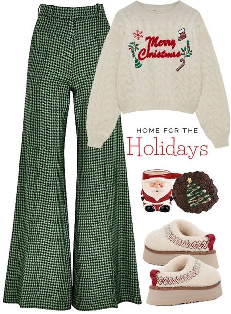 hfc2 Outfit | ShopLook Christmas Outfits Aesthetic Casual, December Aesthetic Outfits, Green Outfit Aesthetic Casual, Mom And Me Christmas Outfits, Colorful Holiday Outfit, Rustic Christmas Outfits, Christmas Academia Outfits, Christmas Woman Outfits, Christmas Vibe Outfit