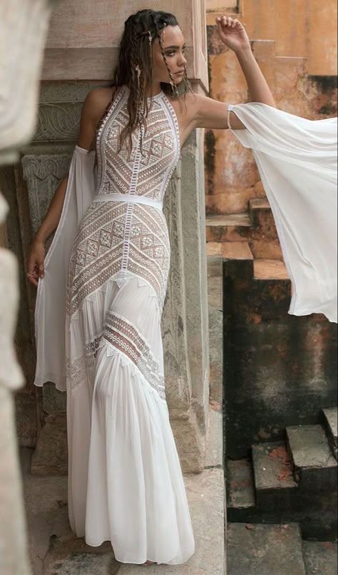 Lior Charchy, India Wedding Dress, Wedding Gown Halter, Halter Wedding Dress, Wedding Dresses 2018, Bohemian Bridal, Bohemian Wedding Dress, Bohemian Wedding Dresses, Indian Wedding Dress