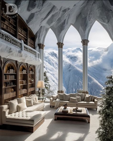 Winter Castle Interior, Design Bedroom Aesthetic, Temple House, Winter Court, Dreamscape Architecture, Bedroom Transformation, Fantasy Rooms, Fantasy House, Dream House Rooms