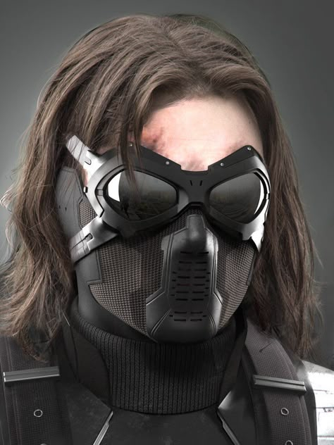 ArtStation - Winter Soldier, Shane Stover Winter Soldier Mask, Ryan Meinerding, Winter Soldier Movie, Futuristic Mask, Winter Soldier Cosplay, Falcon Winter Soldier, Digital Concept Art, Soldier Helmet, Armadura Cosplay