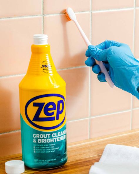 Best Method for Cleaning Grout - Tested, Kitchen and Bathroom | Kitchn Best Way To Clean Grout, Best Grout Cleaner, Cleaning Tile Grout, How To Clean Grout, Cleaning Grout, Clean Grout, Hardwood Floor Cleaner, Cleaning Wood Floors, Clean Tile Grout