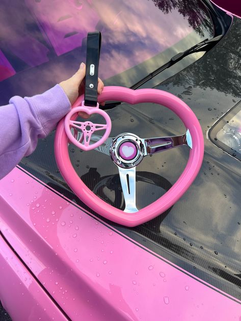 Heart Steering Wheel Bundle | Eccentric Garage LLC Heart Steering Wheel, Pink Steering Wheel, Cute Steering Wheel, Pink Cars, Car Mods, Car Shows, Pink Car, Street Racing, Cars 3