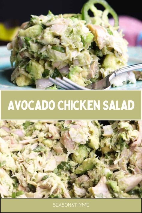 Avocado Chicken Salad Salad With Chicken And Avocado, Healthy Chicken Avocado Salad, Healthy Chicken Salad With Avocado, Creamy Avocado Chicken Salad, Chicken Salad With Avocado, Guacamole Chicken, Chicken Salad Ingredients, Fancy Salads, Guacamole Ingredients