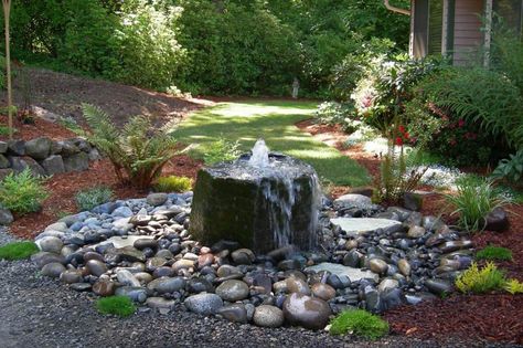 25 Most Creative And Inspiring Rock Garden Landscaping Ideas Southwest Landscaping, Pondless Water Features, Landscaping With Fountains, Pondless Waterfall, Water Fountain Design, Small Front Gardens, Diy Water Feature, Garden Water Features, Fountain Ideas