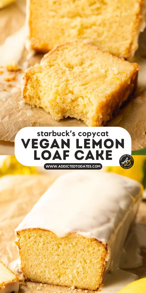 a lemon loaf with white icing on brown paper. Vegan Blueberry Lemon Loaf, Vegan Lemon Loaf Cake, Vegan Slice Recipes, Vegan Cake Icing, Vegan Lemon Desserts, Vegan Slice, Vegan Lemon Loaf, Vegan Loaf, Vegan Lemon Cake