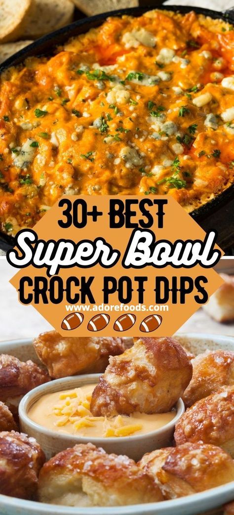 Let's tackle the real issue at hand – is the Super Bowl really about football or is it about the delicious food? We argue that the star player of any Super Bowl party is the slow cooker dip. Tasty, easy to make ahead of time, and versatile, it's the unsung hero of the snack table. Could this mean that the secret to a memorable Super Bowl party lies not in the game, but in the crock pot? Warm Dips, Crockpot Dip, Blue Cheese Dipping Sauce, Justin Walker, Super Bowl Food Ideas, Dip Recipes Crockpot, Sourdough Boule, Bowl Food Ideas, Slow Cooker Dips