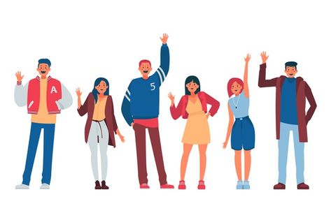 People waving hand illustration concept ... | Free Vector #Freepik #freevector #people #hand #wave #art Vector Illustration People, Waving Hand, Flat Design Illustration, Design Seeds, People Illustration, Vector Character, Flat Illustration, Illustration Character Design, Design Thinking