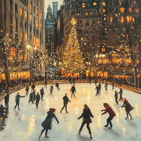 Christmas Market Painting, Vintage Christmas Artwork, Christmas Market Illustration, Holiday Image, Merchandise Designs, Holiday Marketing, Christmas Image, Nyc Christmas, Holiday Images