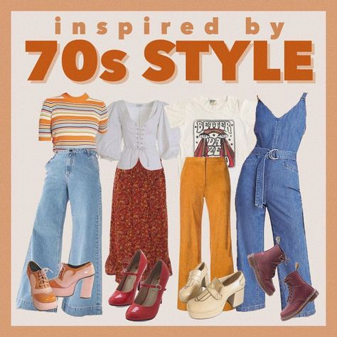 Clothes Inspiration 2020, Retro Outfits 70s Style, Retro Vibes Outfit, Groovy Outfits 70s, 70 Outfits 70s Fashion, 70s Outfits Aesthetic, 70s Aesthetic Fashion, Retro Outfit Ideas, 1970 Outfits