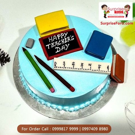 Teachers Day Cake Design, Teachers Day Cake Ideas, Teachers Day Theme, Teacher Birthday Cake, Heart Cake Recipes, Teachers Day Cake, Teachers Day Special, Midnight Cake, Teacher Cakes