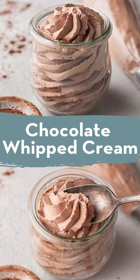 Perfect Whipped Cream, Live Well Bake Often, Whipped Cream Desserts, Flavored Whipped Cream, Homemade Chocolate Pudding, Whipped Cream Recipe, Sweet Whipped Cream, Crockpot Hot Chocolate, Chocolate Crepes