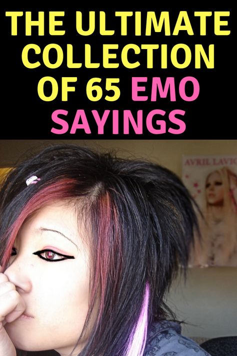 An EMO is a person (typically a teenager) who dresses in black in a Gothic style and who celebrates futility and apathy. This is a list of 65 emo sayings and quotes. #sayings, #quotes, #quote, #emosayings, #emoquotes, #depressedemoquotes Emo Sayings, The Realest Quotes, Dresses In Black, Emo Quotes, Touching Words, Realest Quotes, Sayings And Quotes, Night Quotes, Healing Quotes