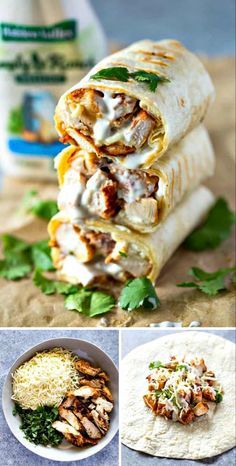 Chicken Ranch Wraps, Healthy Wraps For Lunch, Ranch Wraps, Wraps For Lunch, Menu Sarapan Sehat, Chicken Food Recipes, Chicken Wrap Recipes, Chicken Ranch, Healthy Wraps