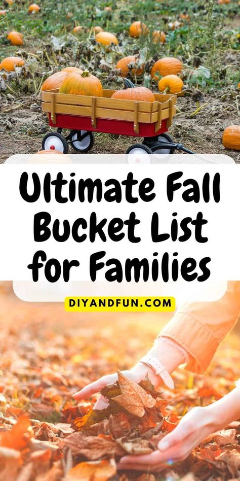 Ultimate Fall Bucket List for Families, a listing of over 50 fun and affordable family friendly ideas. Includes free downloads. Fall Bucket List Bullet Journal, Bucket List For Friends, Fall Bucket List For Couples, Fall Bucket List For Kids, Bucket List Bullet Journal, Bucket List For Families, Fall Bucket List Printable, Fall Bucket List Ideas, Free Family Printables