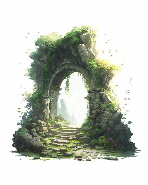 Overgrown Door - Click to view on Ko-fi - Ko-fi ❤️ Where creators get support from fans through donations, memberships, shop sales and more! The original 'Buy Me a Coffee' Page. Desenho Tattoo, Game Concept Art, Nature Tattoos, Environment Design, Environment Concept Art, Fantasy Inspiration, The Quiet, Environmental Art, Fantasy Landscape