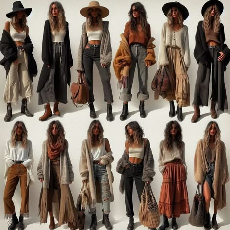 Outfit Inspo Boho Casual, Boho Chic Autumn Outfit, Bohemian Minimalist Outfit, California Fall Outfits 2024, Boho Vibes Outfit, Boho Thanksgiving Outfit, Boho Chic Capsule Wardrobe, Bohomeian Style Outfits, Summer Bohemian Outfits