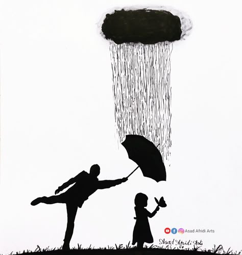 Father &Daughter's Love / Drawing / Youtube, Facebook & Instagram 👉 Asad Afridi Arts Father Daughter Pictures Art, Father Daughter Silhouette Painting, Father Daughter Doodle Art, Daughter And Father Drawings, Father Daughter Drawing Easy, Daughter Father Drawing, Daughter And Father Art, Father Daughter Painting Ideas, Father Daughter Drawing Sketches