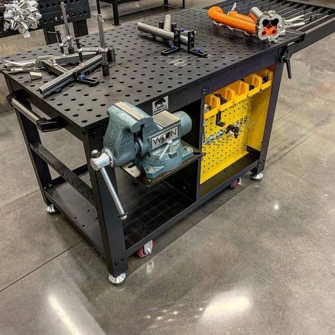 Trick-Tools.com/Van Sant Ent. on Instagram: “Just a few days left to save 10% on the StrongHand Rhino cart! Sale ends Dec 31st, 2021! A great welding table with plenty of storage to…” Small Welding Table Diy, Welding Table For Sale, Welding Workshop, Welding Table Diy, Table Modular, Industrial Workbench, Tool Chests, Cart Storage, Auto Garage