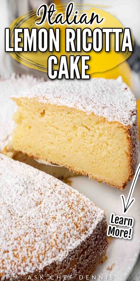 Italian Lemon Ricotta Cake, Lemon Ricotta Cake Recipes, Italian Lemon Cake, Ricotta Cake Recipes, Lemon Ricotta Cake, Summer Flavors, Recipe For Breakfast, Ricotta Cake, Lemon Cake Recipe