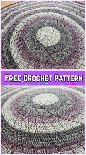 Crochet Spin Me Around Blanket Free Pattern Spiral Crochet, Beau Crochet, Round Blanket, Crochet Rugs, Crochet Rug Patterns, Crochet For Beginners Blanket, Crochet Blanket Afghan, Crochet Circles, Beginner Crochet Projects