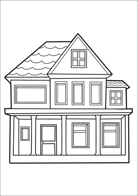 House Outline Drawing, Simple House Sketch, House Drawing Sketches, Drawings Of Houses, Buildings Drawings, Dream House Drawing, Simple House Drawing, Super Easy Drawings, House Drawing For Kids