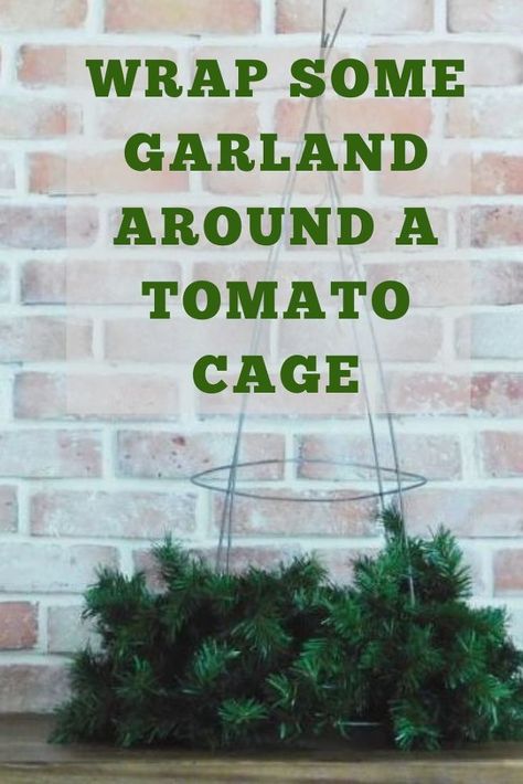 Diy Tomato Cage Christmas Tree, Christmas Tree For Small Spaces, Diy Tomato Cage, Upcycle Christmas, Tomato Cage Christmas, Tomato Cage Crafts, Tomato Cage Christmas Tree, Outdoor Christmas Tree, How To Make Christmas Tree