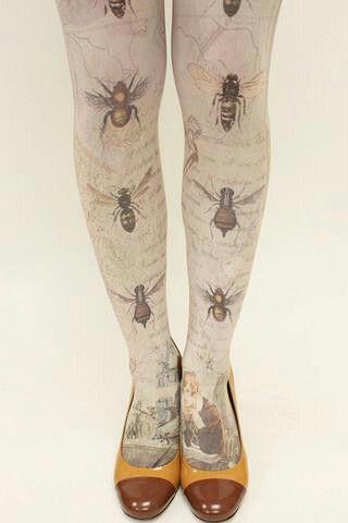 Bees: #Bees. Mrs Frizzle Aesthetic, Bee Outfit, Funky Tights, Print Tights, Bug Print, Bee Stuff, I Love Bees, Insect Print, Illustration Story