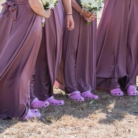 BRIDESMAID CROCS - YAY OR NAY?! 👍👎 #pinkboutique #pinkboutiqueuk Croc Wedding, Funny Wedding Meme, Wedding Crocs, Wedding Meme, Wedding Day Morning, Citrus Water, Bridal Party Pictures, Best Friends Day, Wedding Shoes Ideas