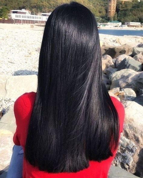 Black Hair Pale Skin, Silky Black Hair, Long Straight Black Hair, Healthy Black Hair, Shiny Black Hair, Hair Pale Skin, Thicker Healthier Hair, Black Hair Aesthetic, Long Shiny Hair