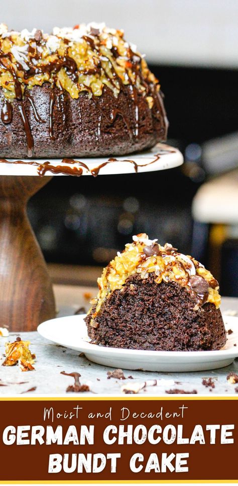 German Chocolate Pound Cake, German Chocolate Bundt Cake, German Chocolate Cake Frosting, Bunt Cake Recipe, Easy Bundt Cake Recipes, Chocolate Cake Frosting, German Chocolate Cake Recipe, Bundt Recipes, Moist Pound Cake