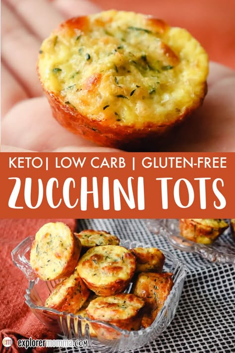 Make your tater tots keto-friendly with zucchini! These low carb bites are a delicious way to get your veggies in. You can air fry them up or bake them for an easy appetizer, snack, or side dish. They're so quick and easy you'll want to make this cheesy keto zucchini tots recipe often! Keto Shredded Zucchini Recipes, Zucchini Tots, Healthy Recipes Snacks, Keto Veggies, Zucchini Bites, Carb Sides, Baking Powder Uses, Keto Sides, Keto Appetizers