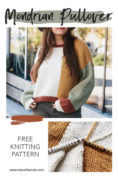 Easy Sweater Knitting Patterns, Two Of Wands, Web Pattern, Knitting Patterns Free Sweater, Crochet Jumper, Fall Knitting, Sweater Knitting Pattern, Sweater Knitting, Piet Mondrian